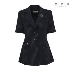 VIVID 여성 롱스트라이트 반팔 여름정장 자켓