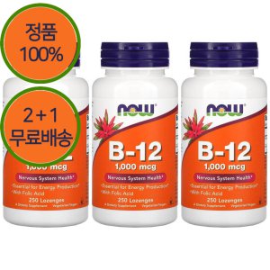 2+1 나우푸드 녹여 먹는 비타민 B12 1000mcg 250정