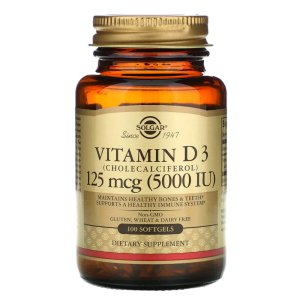 솔가 지용성 비타민 D3 디 D 5000IU 콜레칼시페롤 100