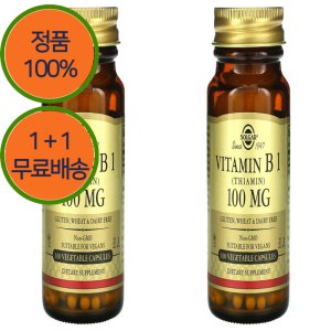 1+1 솔가 비타민 B1 비 B 티아민 HCl 100mg 100캡슐