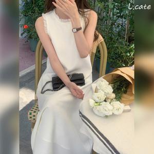 엘케이트 여성 원피스 LYT113 스퀘어넥 민소매 롱 드레스