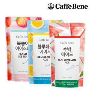  카페베네  파우치 음료 3종 (복숭아티 1박스 + 블루레몬에이드 1박스 + 수박에이드 1박스)