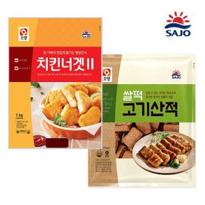 사조 치킨너겟1kg+ 쌀떡고기산적1kg 외 동그랑땡 혼합구성 골라담기