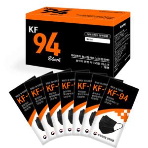 숨쉬기편한 KF94 황사방역마스크 국산 안심필터 부직포 (개별포장) 화이트/블랙 마스크 50매/100매