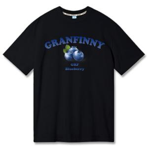 그랜피니 남녀공용 그라데이션 블루베리 반팔 티셔츠 GFBT214