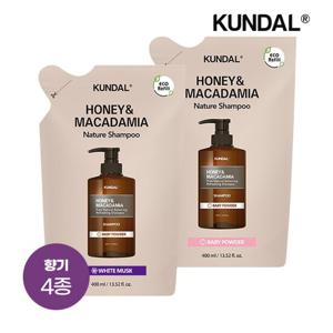 쿤달 허니 앤 마카다미아 네이처 샴푸 리필팩 400ml x2개