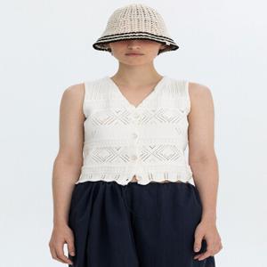 [벤시몽] CROCHET KNIT SLEEVELESS - IVORY