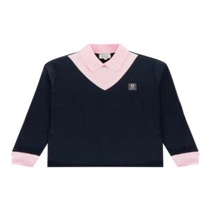 [PIGC] 여성 니트 패치 카라 티셔츠 네이비 (LFC140549)