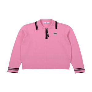 Tip Color Point Half Zip-up Sweater_Pink (Q0C230573)