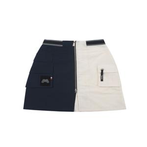 Half&Half Color Block Long Skirt_White (Q0CS30331)