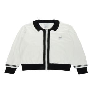 [PIGC] 여성 카라 배색 짚업 가디건 화이트 (LFC530231)