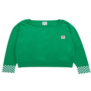 [PIGC] 여성 체크 패턴 셔링 니트 그린 (LFC230122)