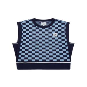 [PIGC] 여성 2컬러 믹스 체크 패턴 베스트 라이트 블루 (LFC430142)