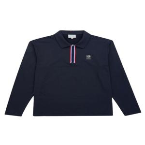 [PIGC] 남성 앞 지퍼 2도 배색 모던 카라 티셔츠 네이비 (SFC130249)