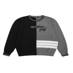 Half&Half Color Block Knit Sweater_Grey (Men) (Z0C230234)