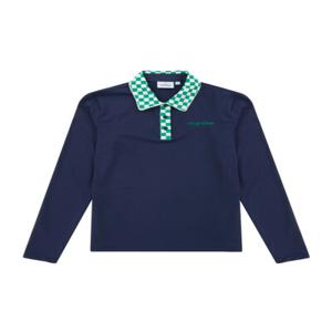 Checker Collar Polo Shirts_Navy (Q0C130349)