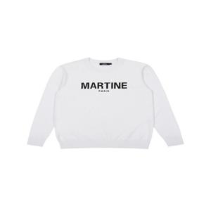Basic Logo Point Round Knit_White (Men) (Z0C210131)