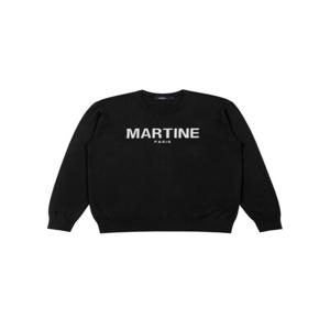 Basic Logo Point Round Knit_Black (Men) (Z0C210139)
