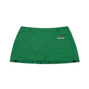 Out Pocket Unbalance Pleats Skirt_Green (Q0CQ10122)