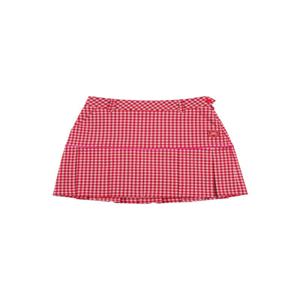 Gingham Check Pleats Skirt_Red (Q0CQ10376)