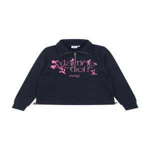 Half Zip-up Sweat Shirts_Navy (Q0C110449)