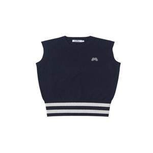 Terry Knit Vest_Navy (Q0C410249)
