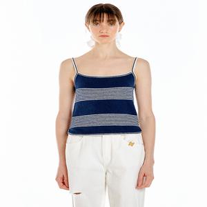 [잉크] UZET Stripe Knit Top - Navy/Ivory