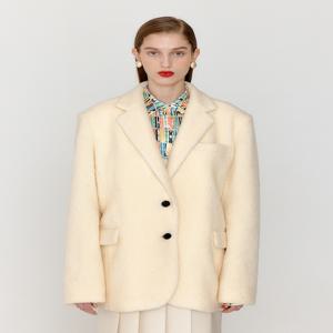 [잉크] VICTOR Boucle Single-Breasted Blazer - Ivory