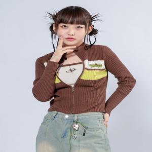 [언유주얼 노말 ] 내쉬 니트집업 쟈켓_브라운
