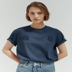 [렘플레이스먼트] JOSHUA LOVER SILKET T-SHIRT - NAVY