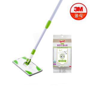 [3M] 베이직 막대걸레 + 청소포 모음 (정전기 50매 / 베이직 물걸레 30매) / 청소포리필