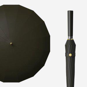 파스텔 자동 장우산 16K 일자 가죽핸들 블랙/대형우산