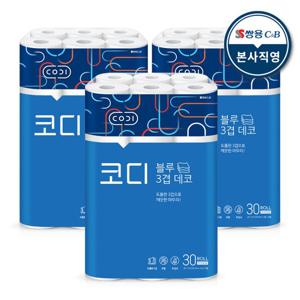 코디 블루 3겹 데코 27m x 30롤 3팩