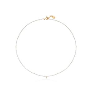 14K 랩다이아 밥풀진주 목걸이(LD22075N)