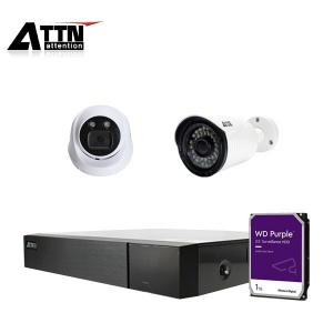 CCTV 실외/실내 패키지 세트 녹화기 및 210만화소 2대 / 1테라 하드 포함 기본 구성품 제공