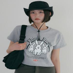 [리올그] 띵크 프롬 크롭 티셔츠 멜란지