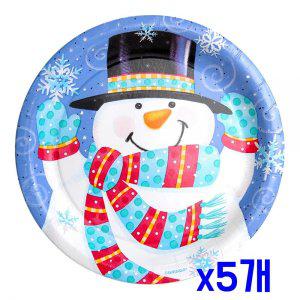 크리스마스 눈사람 파티접시 6개입23cm(9in) x5개