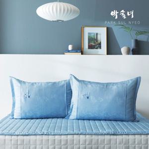 [박술녀] 풍기인견 자수 베개커버 + 베개싸게 세트 50x70