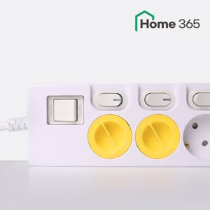 홈365 멀티탭 콘센트 안전커버(4P) 옐로우 / 안전마개 안전캡
