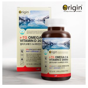 오리진 미국 직수입 오메가3 비타민D 2000IU 하루한알 건강기능식품 100캡슐