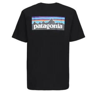 파타고니아 P-6 로고 RESPONSIBILI 티셔츠 블랙