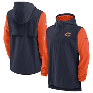 [미국정품] 878247 나이키 NFL팀 후드 맨투맨 집업 Chicago Bears Nike Sideline Player Quarter-Zip Hoodie - Navy/Orange