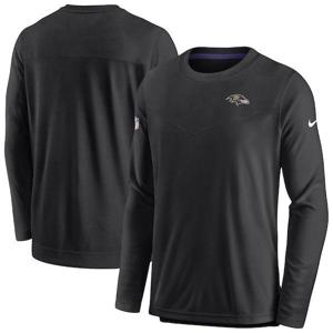 [미국정품] 885623 나이키 NFL팀 후드 맨투맨 집업 Baltimore Ravens Nike Sideline Lockup Performance Long Sleeve T-Shi