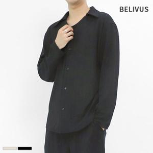 빌리버스 남자 가디건 BIT125 플리츠 린넨 여름 카라 셔츠
