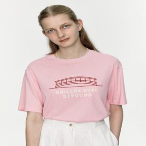 [드파운드] 베이직 그래픽 티셔츠 핑크