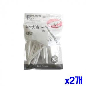 치간칫솔 L형 치간이물질제거 화이트 20p 0.4mm x2개