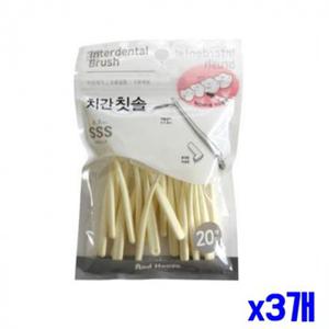 치간칫솔 L형 플라그제거 화이트 20p 0.7mm x3개