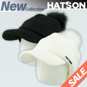 [햇츠온]HatsON 여성 겨울 털방울 니트 비니 캡 모자 H1-4105 AA