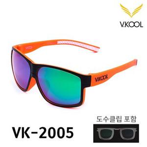 브이쿨 VK-2005 블랙 오렌지 선글라스 도수클립 포함