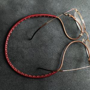 안경줄 안경끈 안경걸이 에치펠레 가죽으로 감싼 수공품 버건디 ver2.일반형